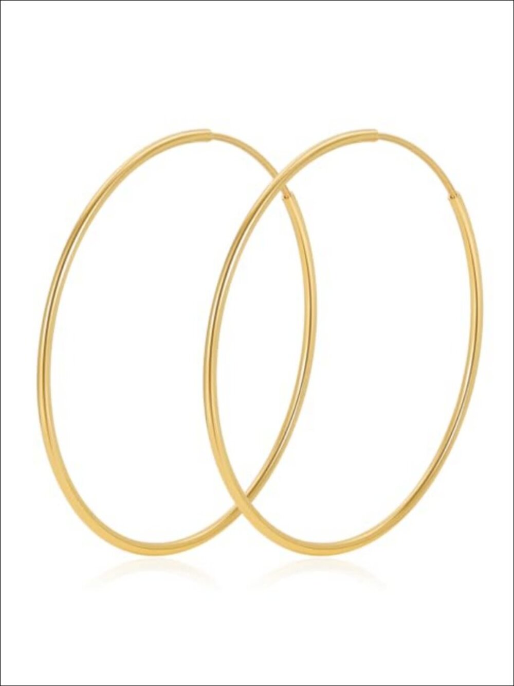 Thin 14k Gold Plated Hoop Earrings Hypoallergenic 1.2mm Lightweight